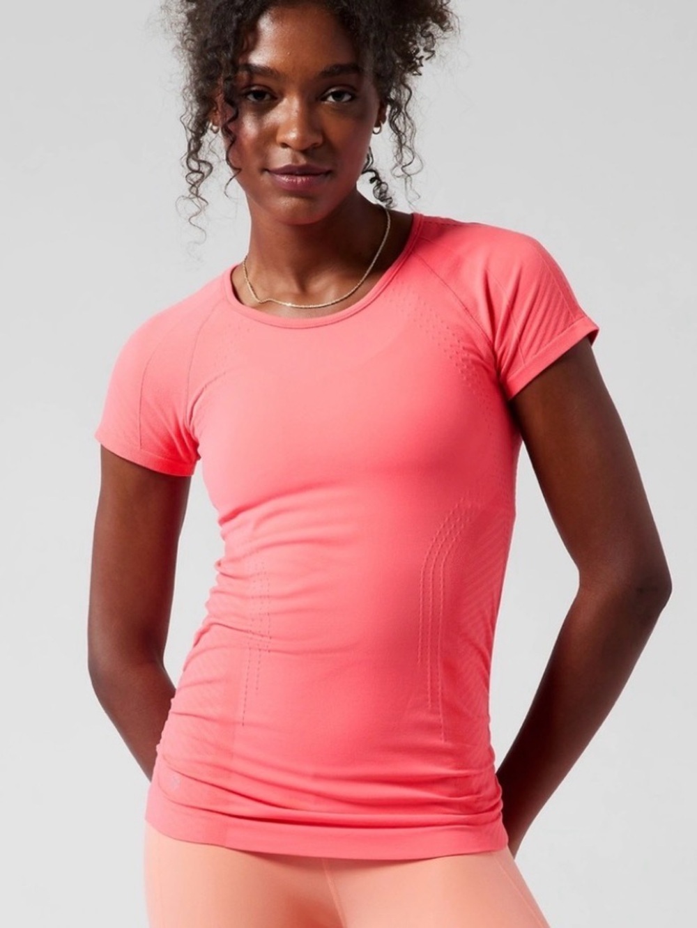 *Final Price* Athleta Speedlight Seamless Tee in Coral Size Medium